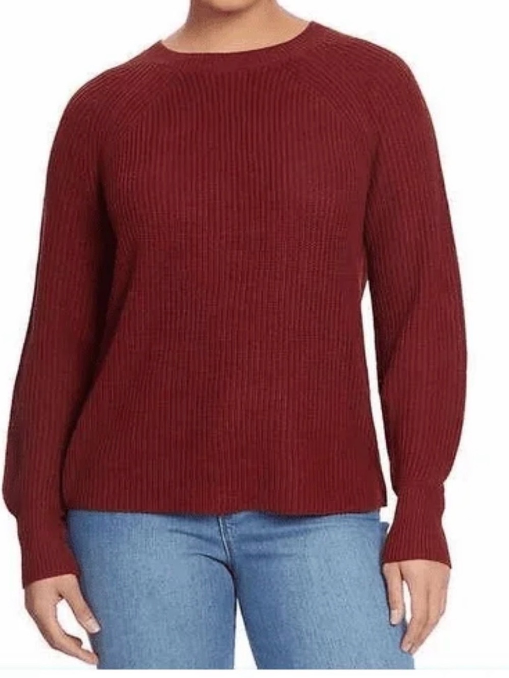 🎀 Jessica Simpson Burgundy Knit Crew Neck Sweater